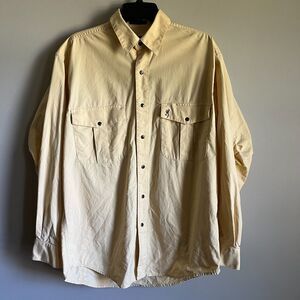 Browning Vintage Hunting Shirt Long Sleeve Men's M Snap Button Yellow Gorpcore